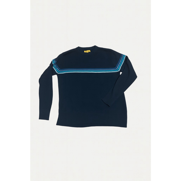 Second Image Other - Men's Second Image Navy Blue Crewneck Sweater with Blue Stripes XL
162